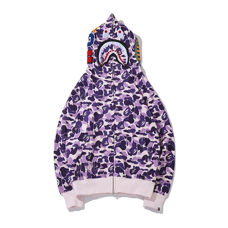 BAPE Shark Purple Camo Zipper Hoodie